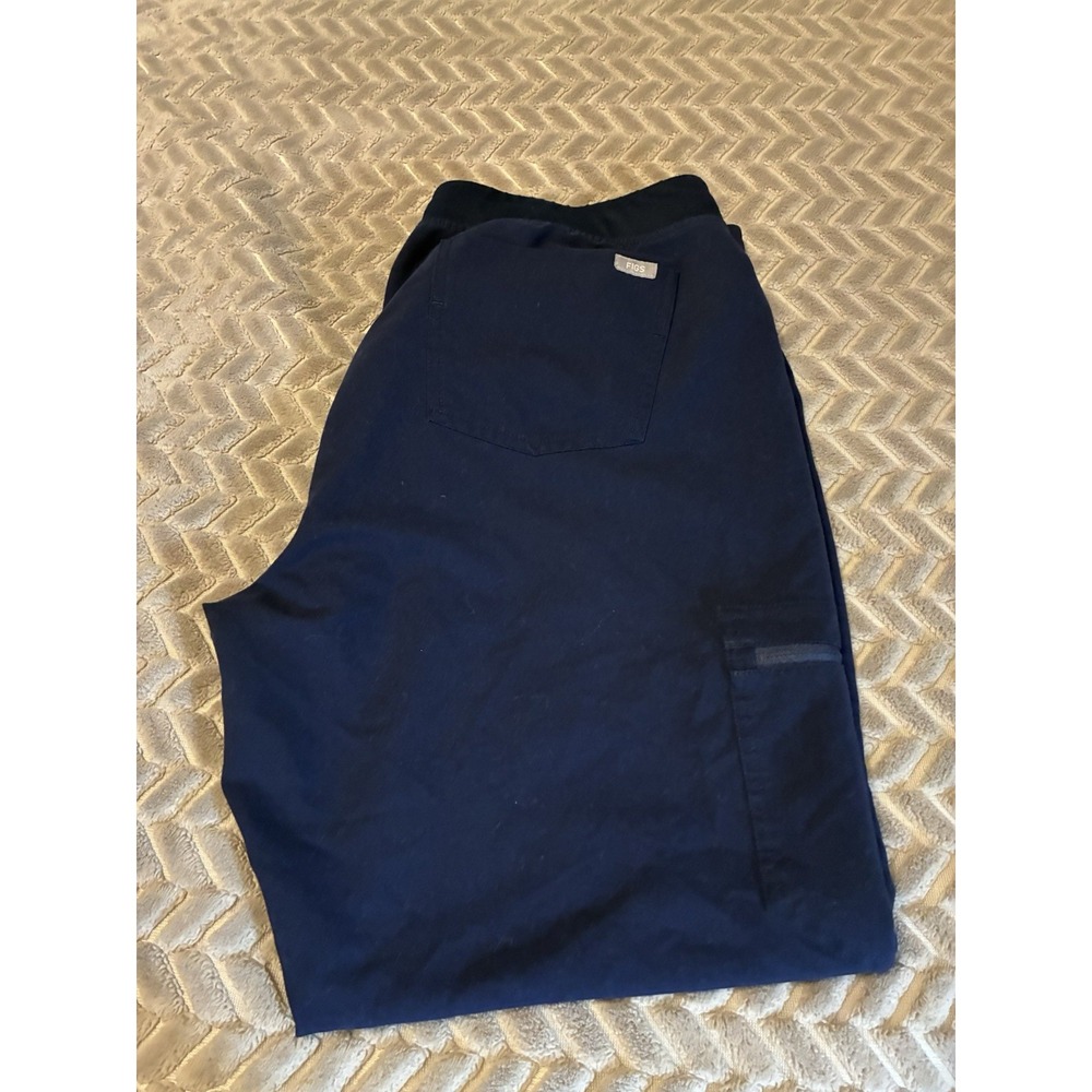 Figs Navy Blue XL Petite Jogger Scrub Pants Inseam 25 Inches Drawstring Pockets